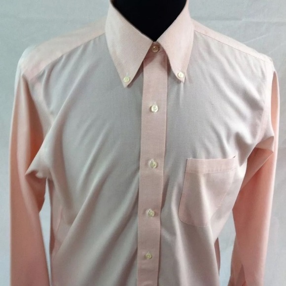 BROOKS BROTHERS White with Peach Checks size 15/34 - Picture 1 of 6